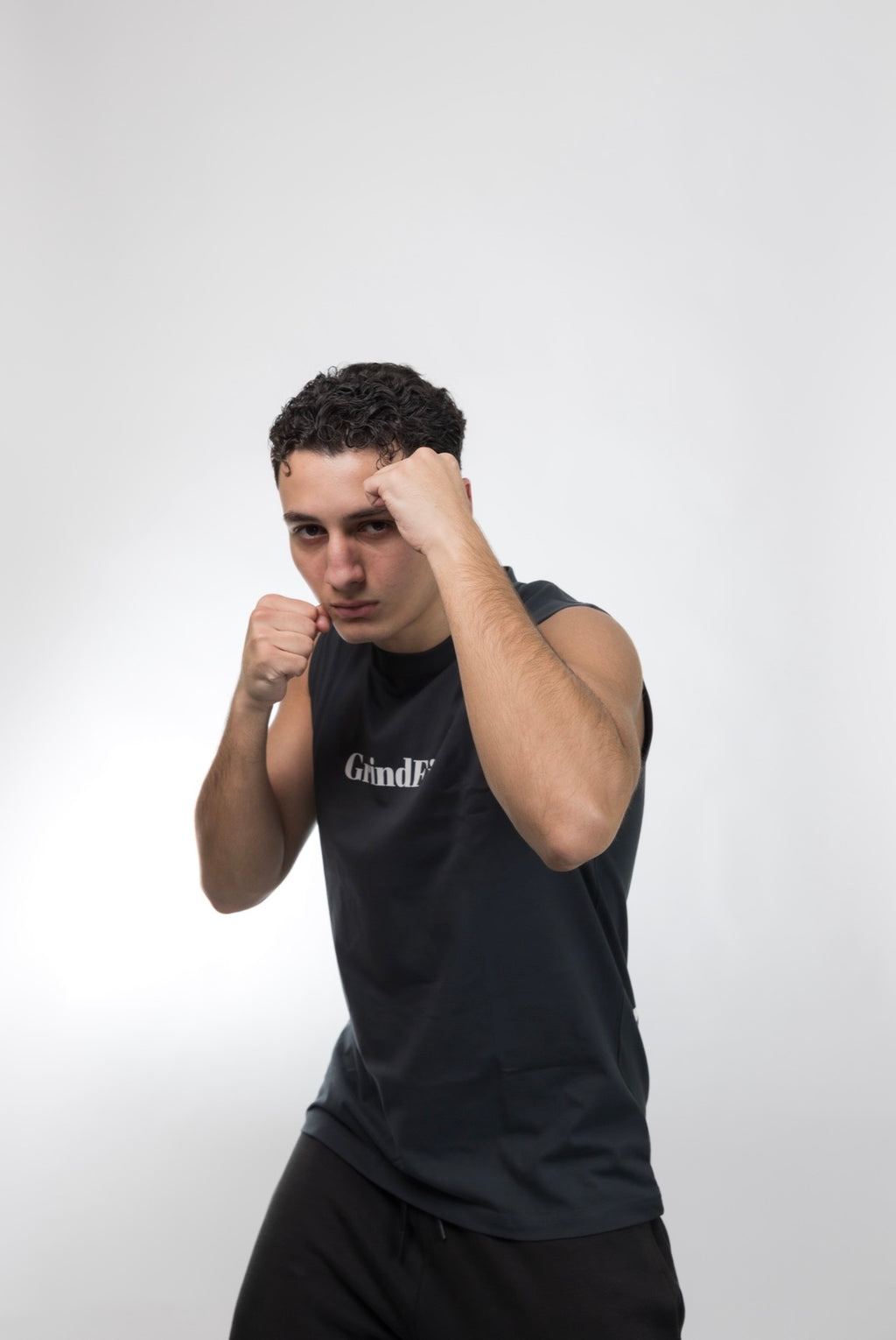 GrindFit Boxing Tank Top in Asphalt Grau – Vorderansicht