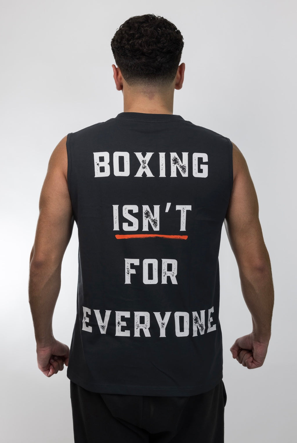 GrindFit Boxing Tank Top in Asphalt Grau – Rückansicht