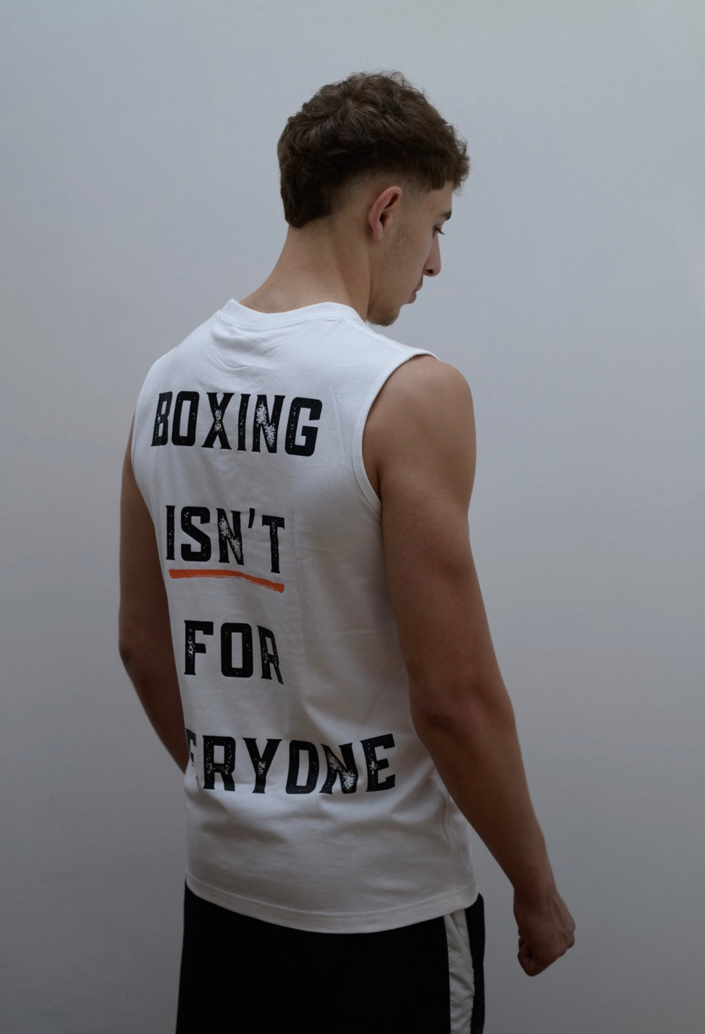 GrindFit Boxing Tank Top in Weiß – Rückansicht