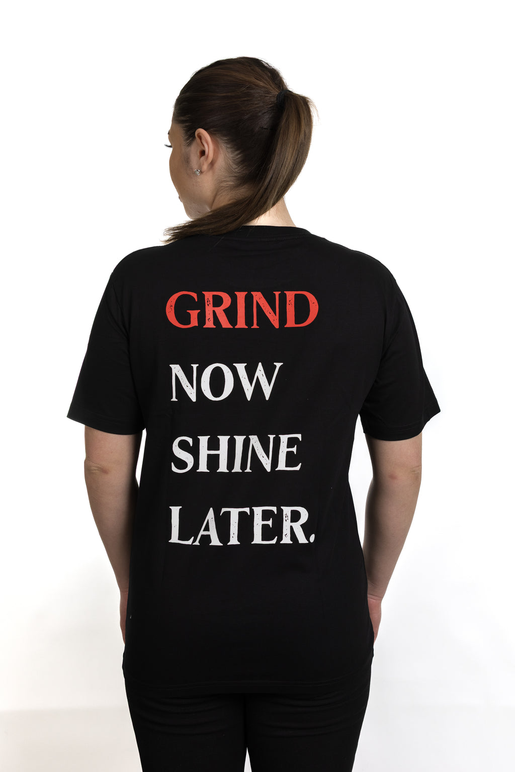 GrindFit Grind Now Shine Later T-Shirt in Schwarz – Rückansicht 2