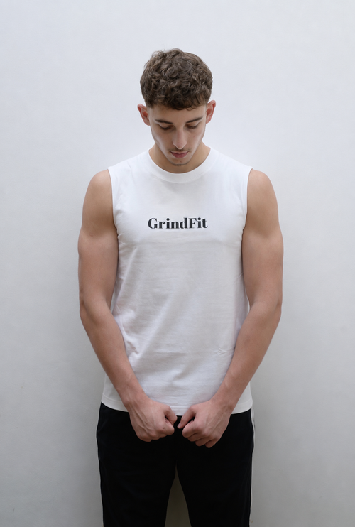 GrindFit Boxing Tank Top in Weiß – Seitenansicht